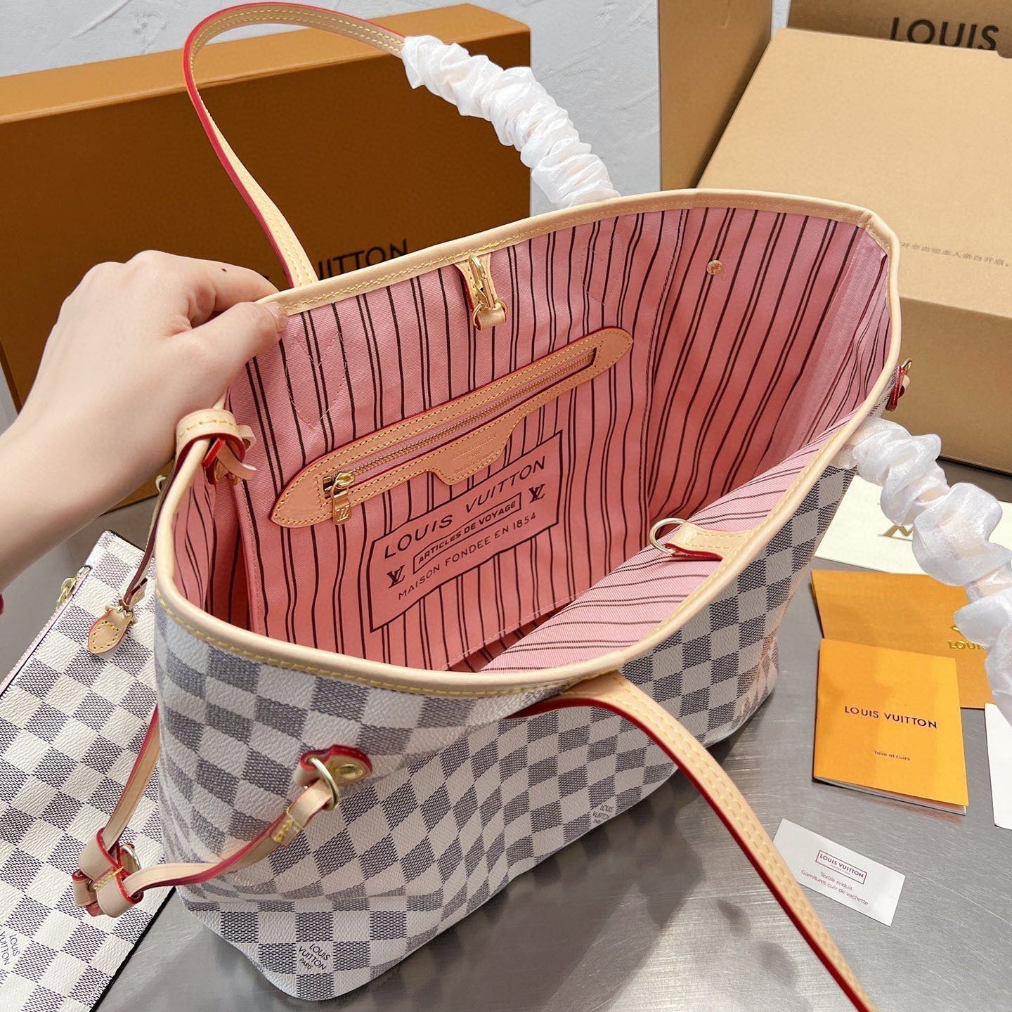 White Checkerboard Medium Bag