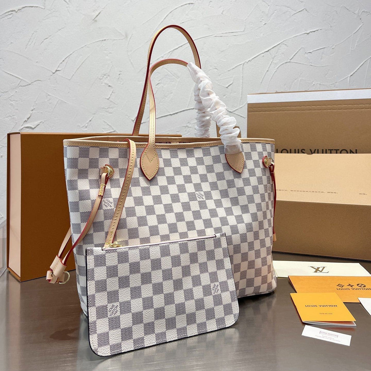 White Checkerboard Medium Bag