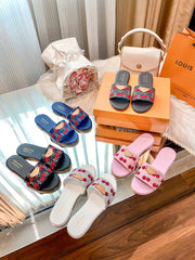 5-color cherry print slippers