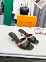 Printed Letter Kitten Heel Slippers