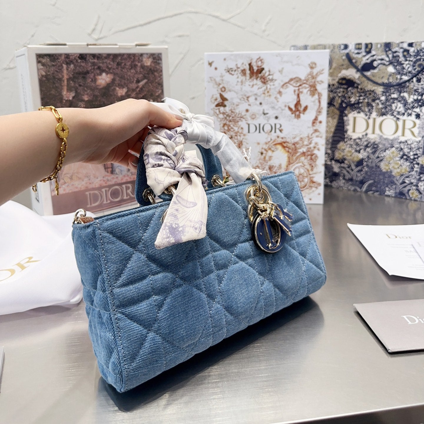 Denim Medium Lady Bag