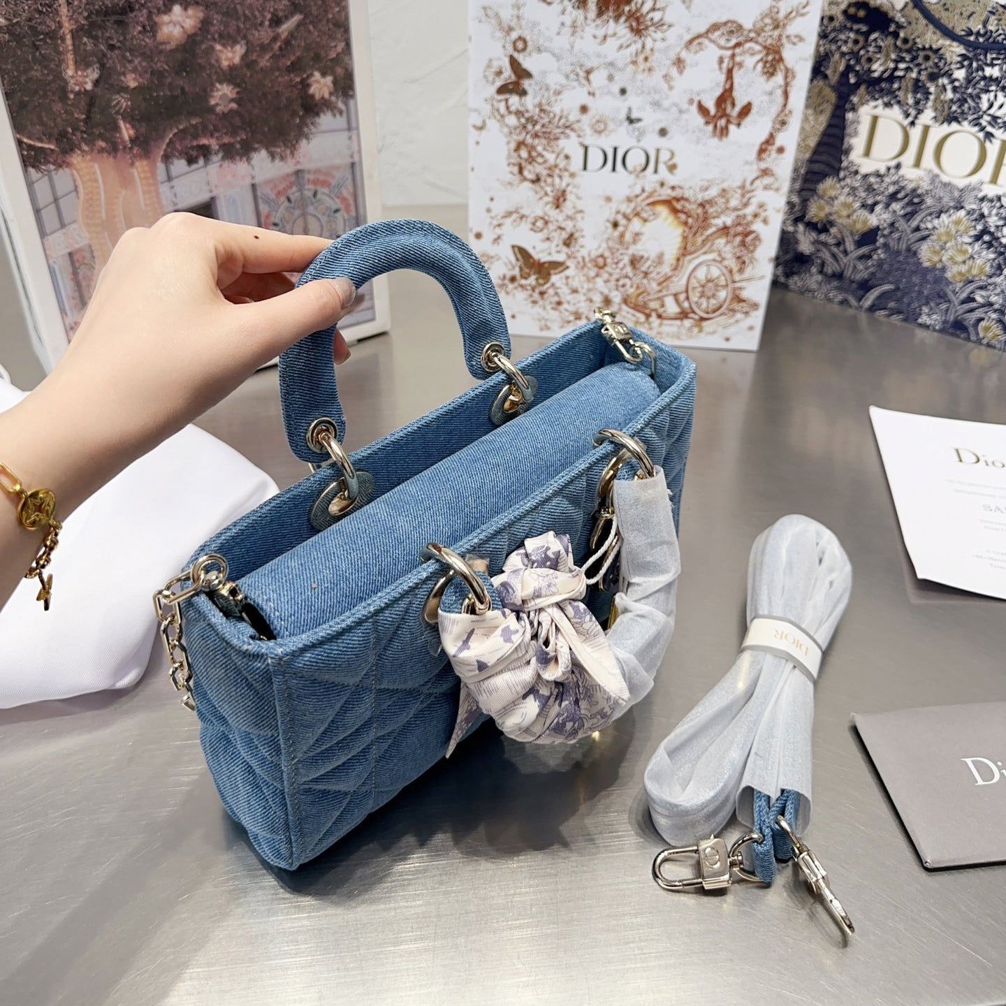 Denim Medium Lady Bag