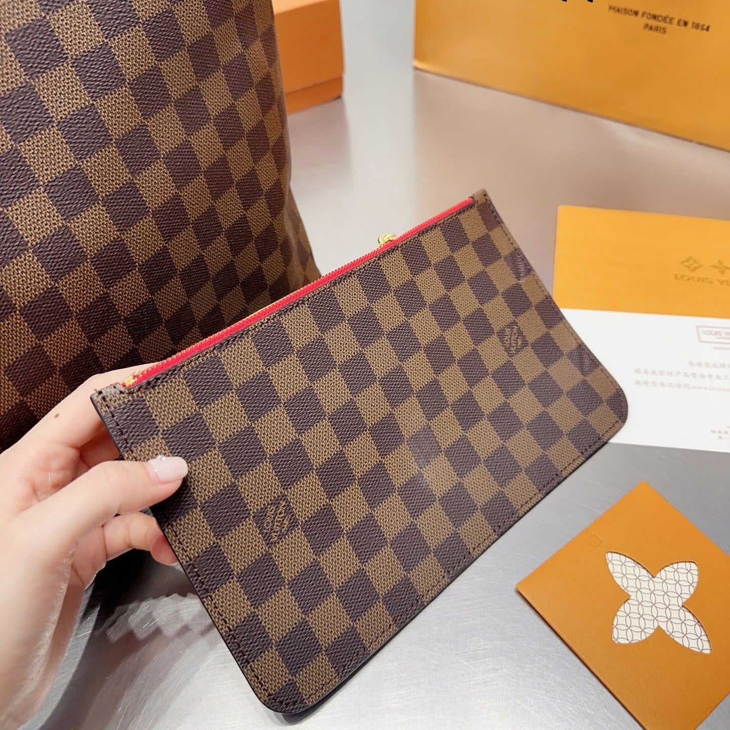 Brown Checkerboard Medium Bag