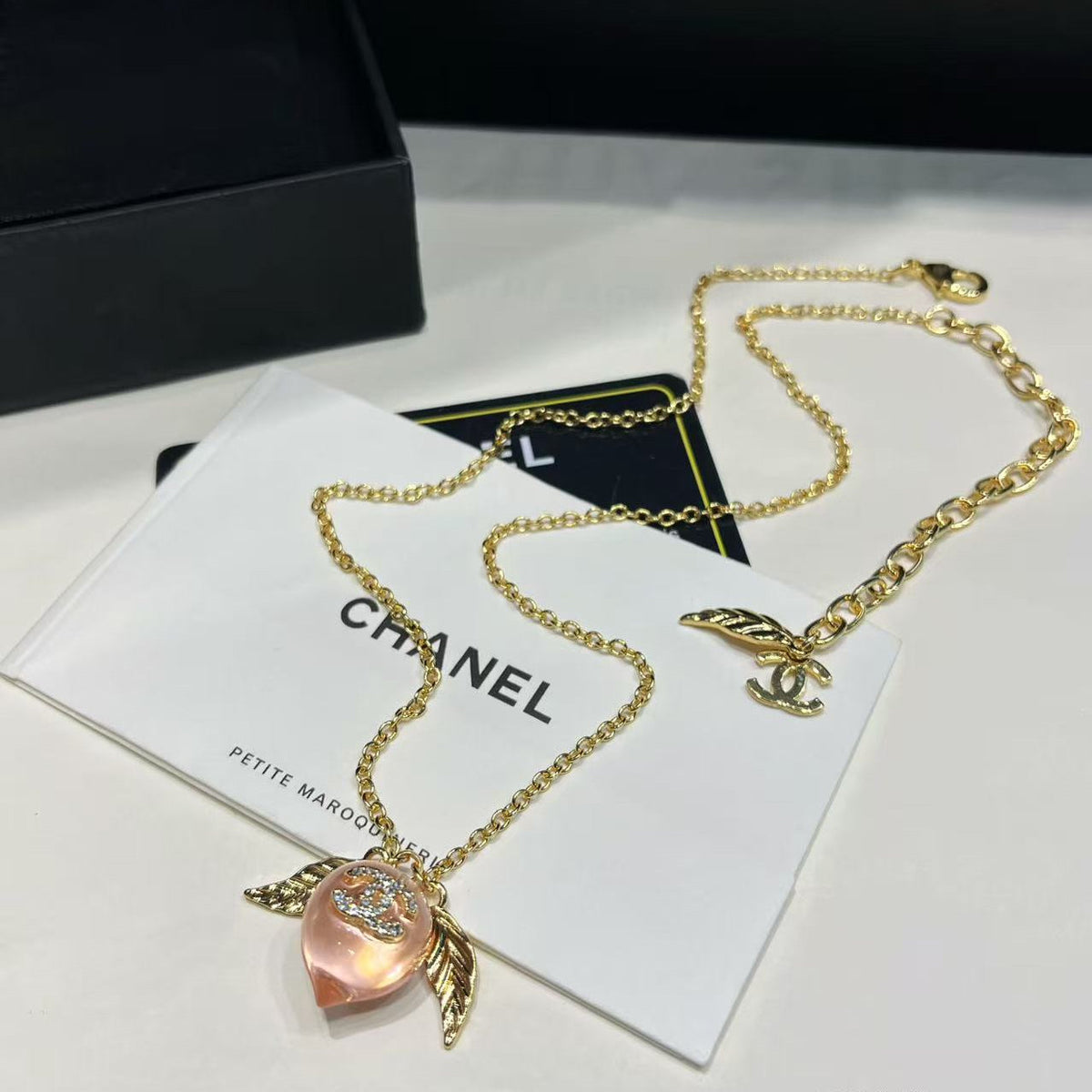 Peach Pendant Necklace