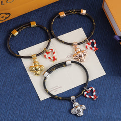 Doll Xmas Candy cane heart charm Bracelet