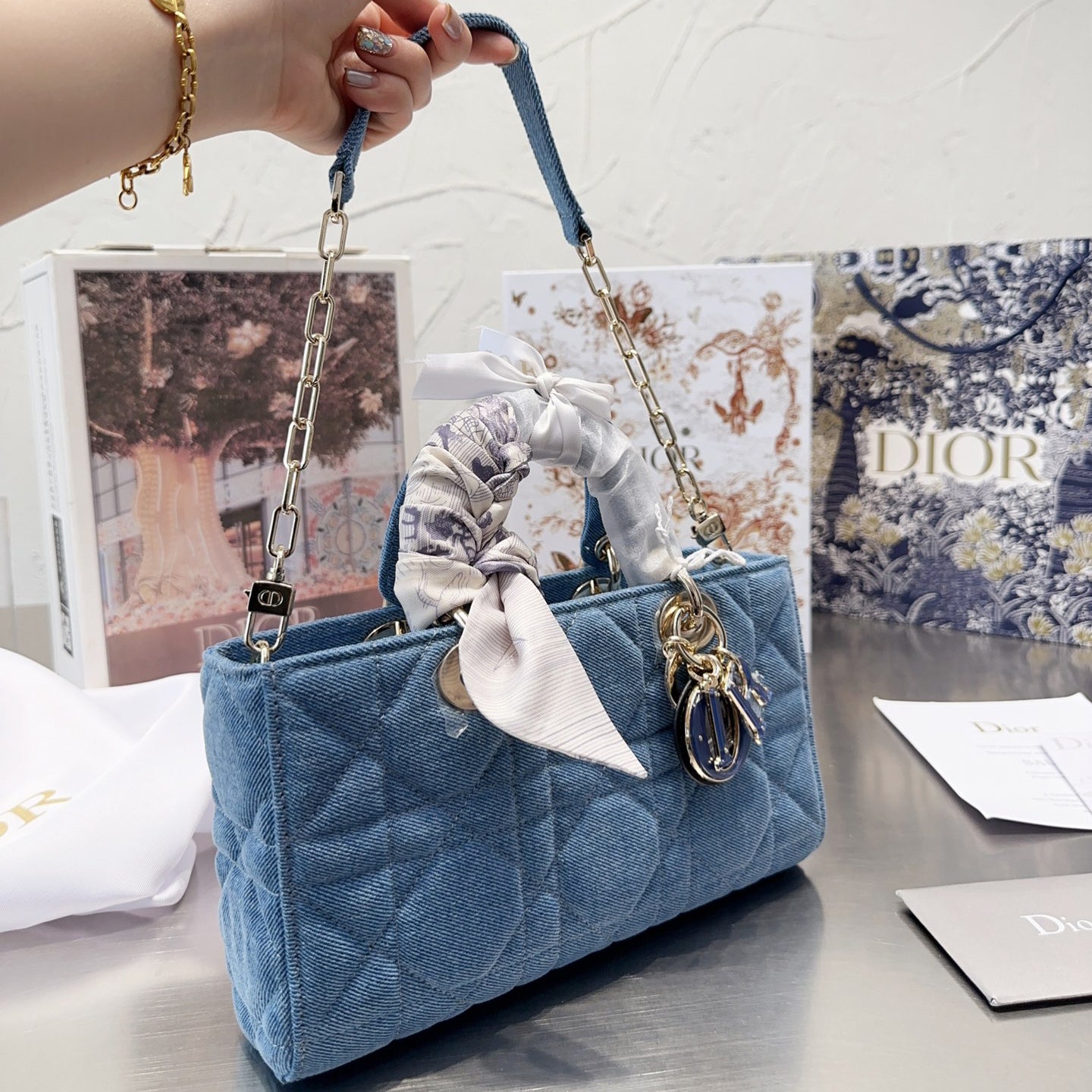 Denim Medium Lady Bag
