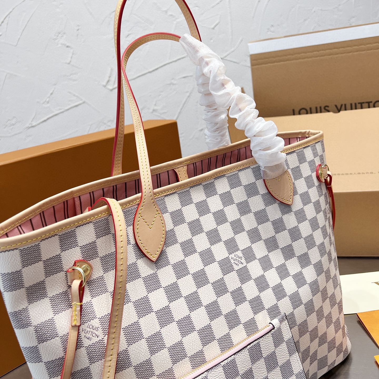 White Checkerboard Medium Bag