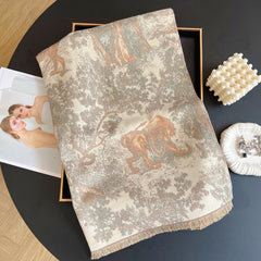 Animal Forest Cashmere Shawl-Scarf