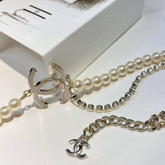 Elegant double pearl necklace