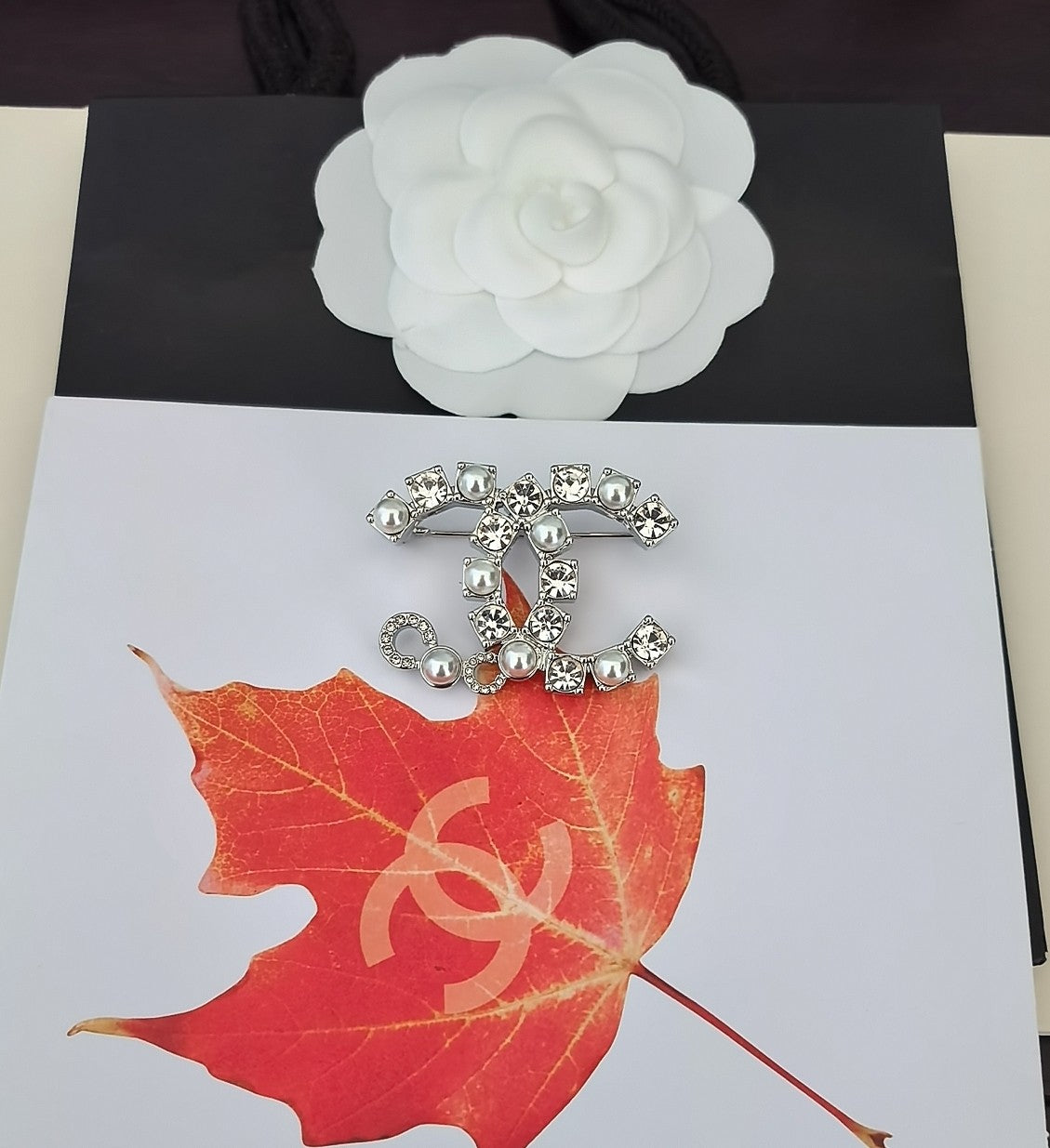 Platinum Pearl Diamond Brooch