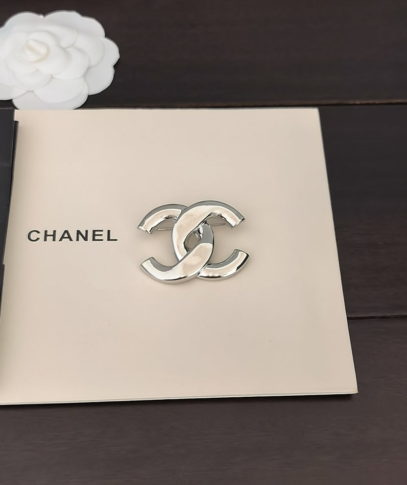 Light Gold Wide Polished Brooch