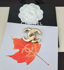 Light Gold Wide Polished Brooch