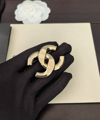 Light Gold Wide Polished Brooch