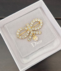 Full Diamond Bow Brooch