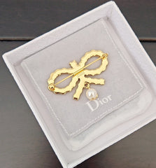 Full Diamond Bow Brooch