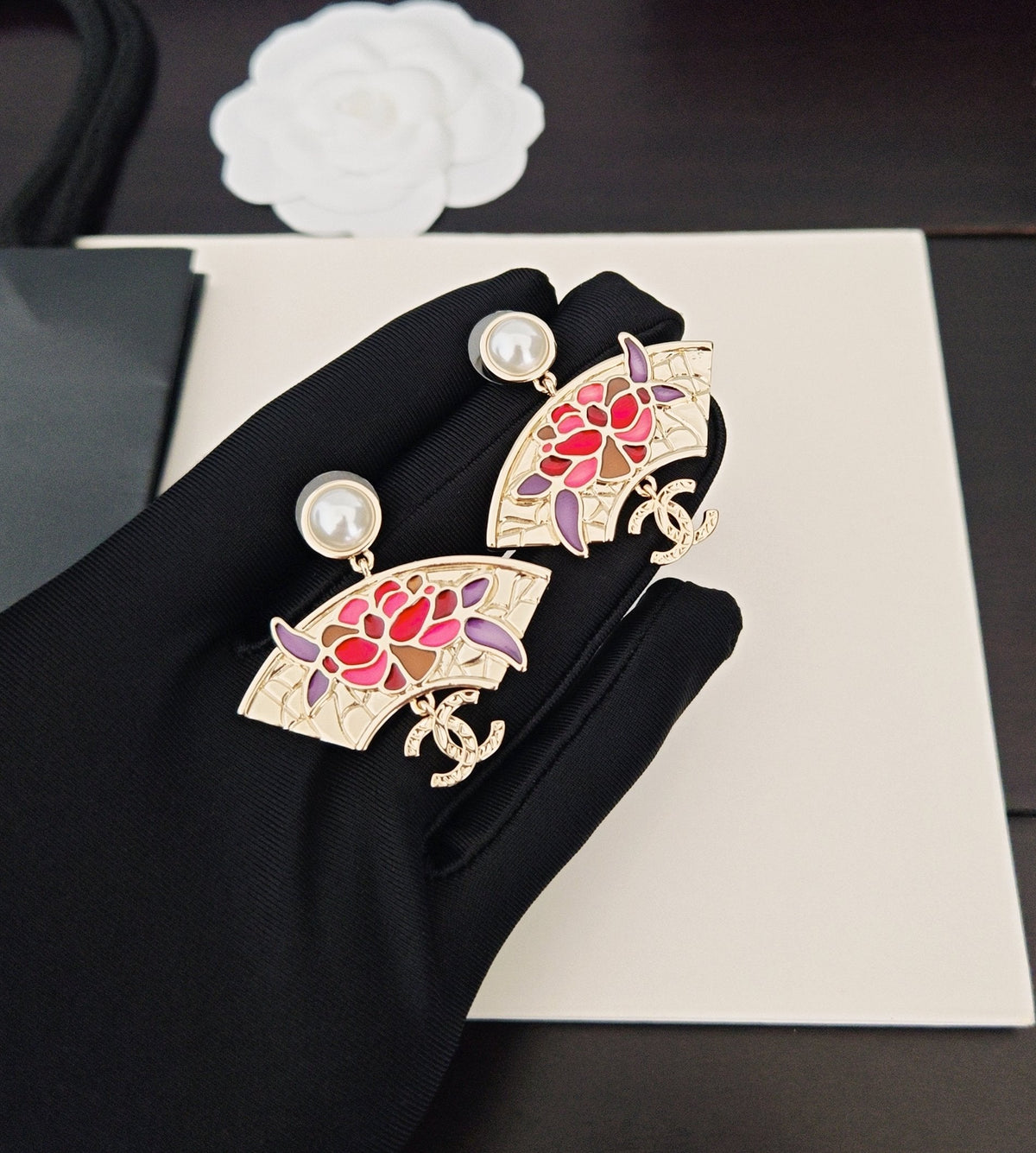 Colorful Flower Fan Earrings
