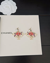 Colorful Flower Fan Earrings