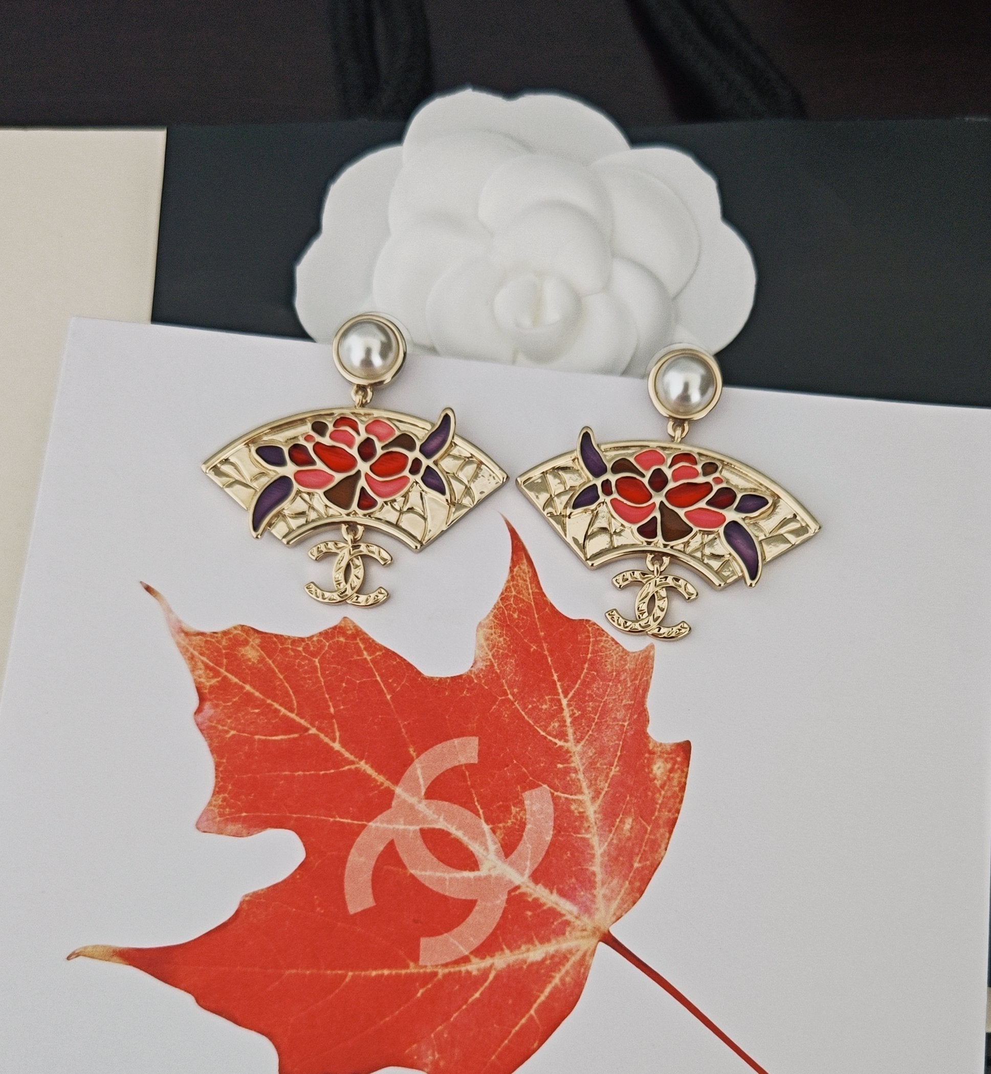 Colorful Flower Fan Earrings
