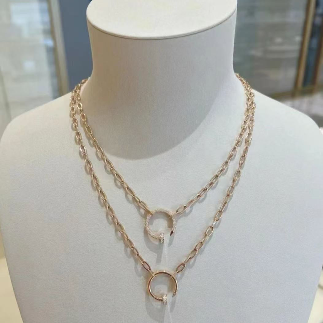 Classic diamond stud necklace