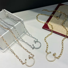 Classic diamond stud necklace