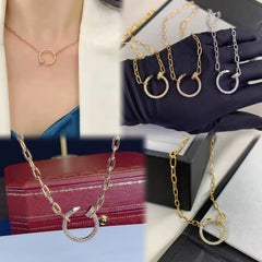 Classic diamond stud necklace