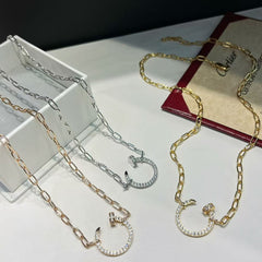 Classic diamond stud necklace
