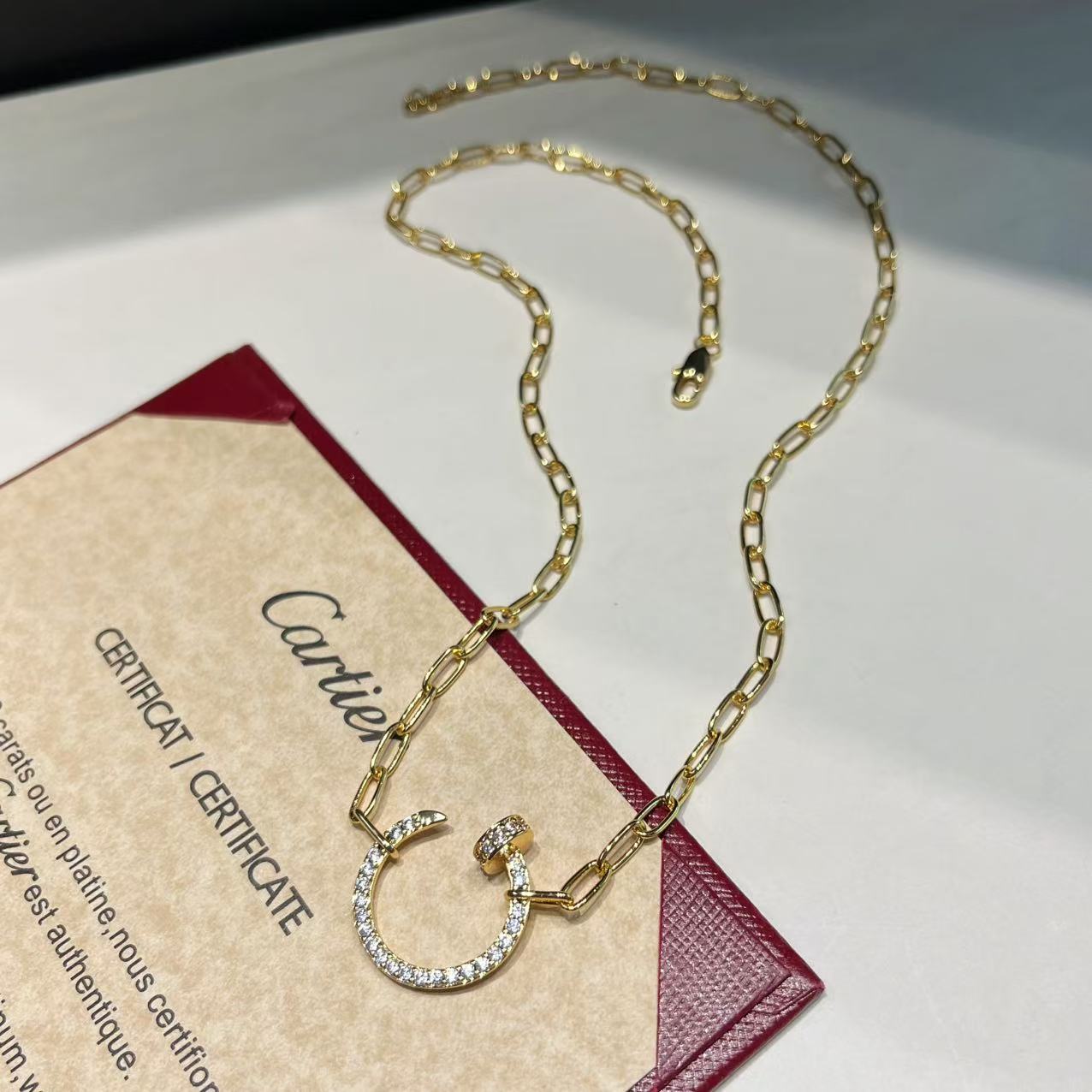 Classic diamond stud necklace