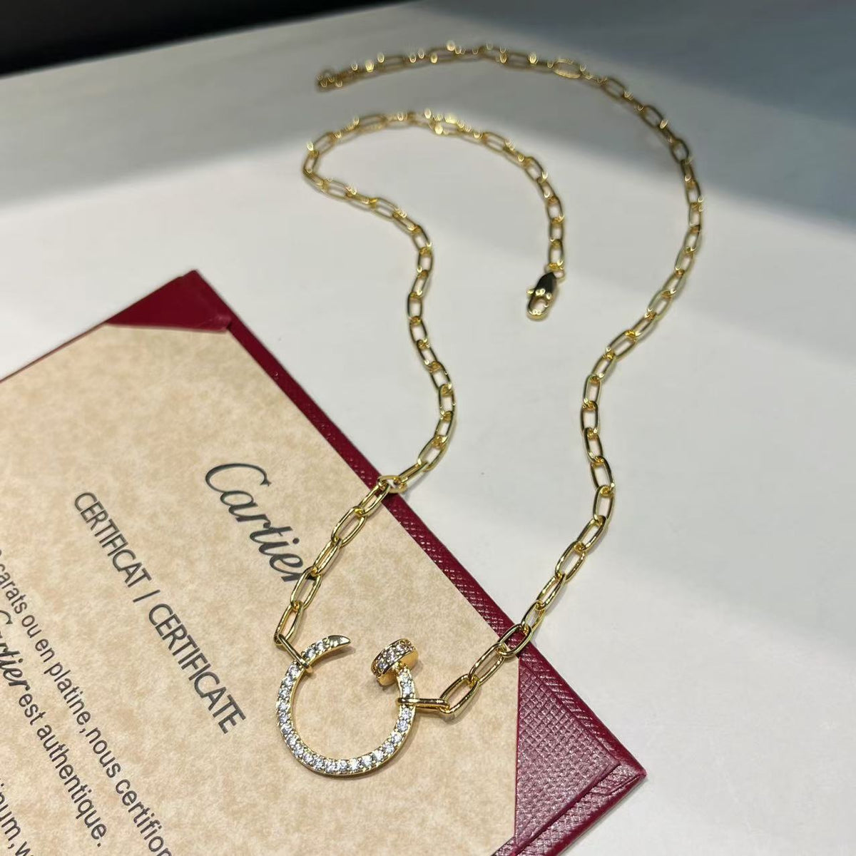 Classic diamond stud necklace