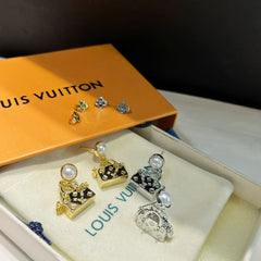 Floral bag pendant earrings