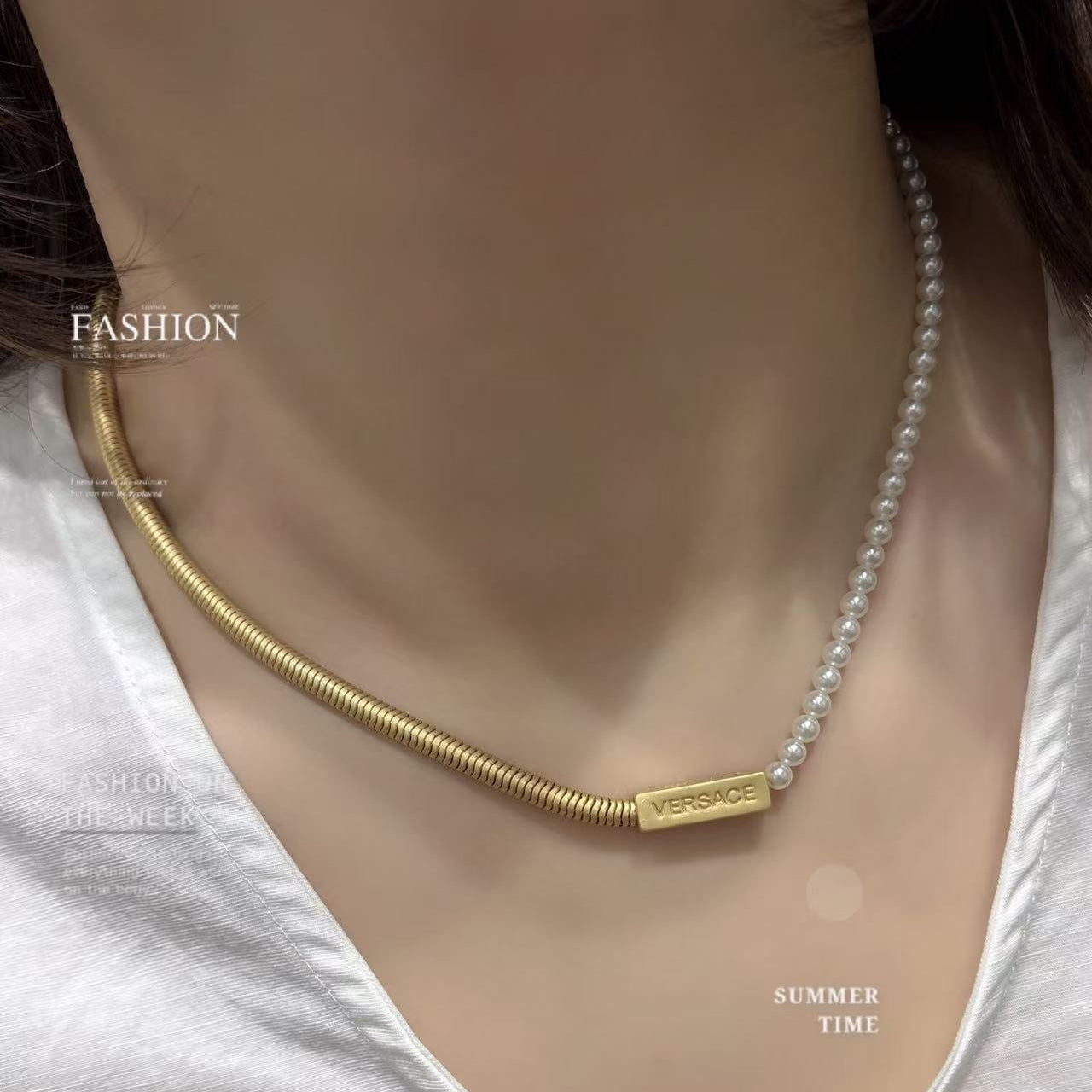 Stylish simple monogrammed necklace