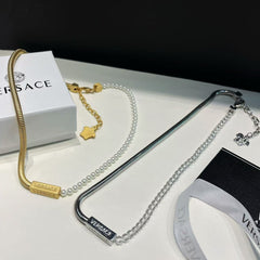 Stylish simple monogrammed necklace