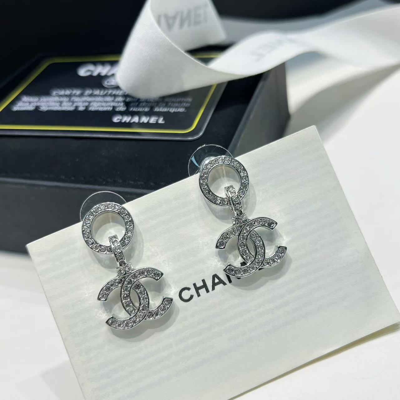 Diamond pendant earrings
