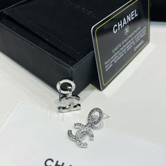 Diamond pendant earrings