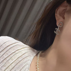 Diamond pendant earrings