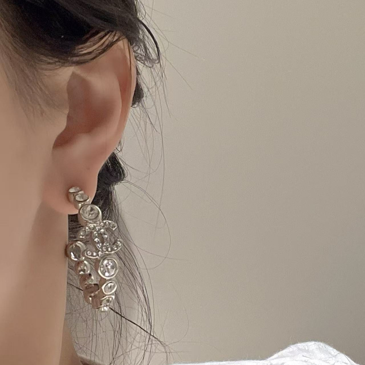 Diamond Hoop Earrings
