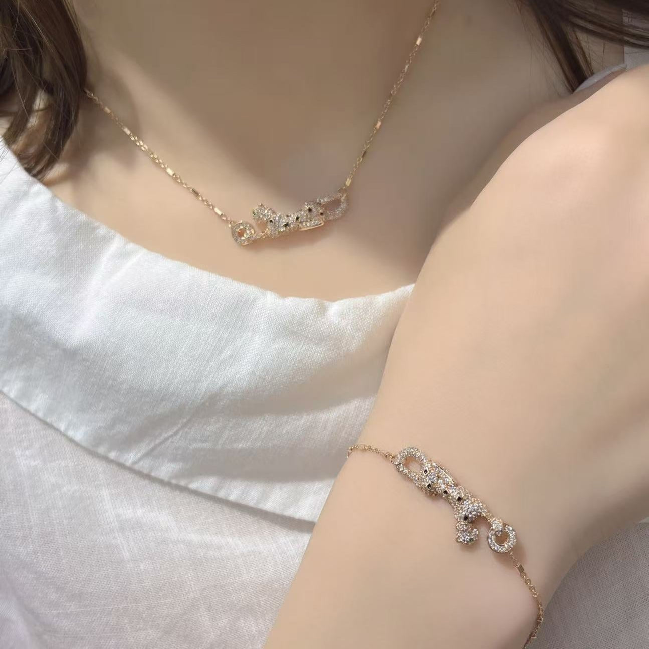 Diamond Leopard Bracelet