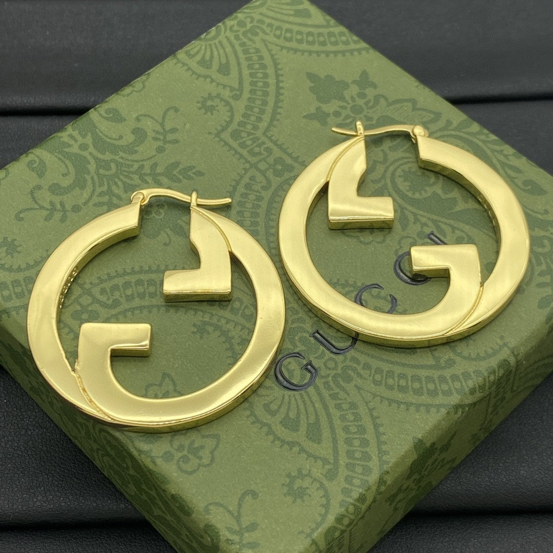 Fashionable 2-color Large Hoop Earrings