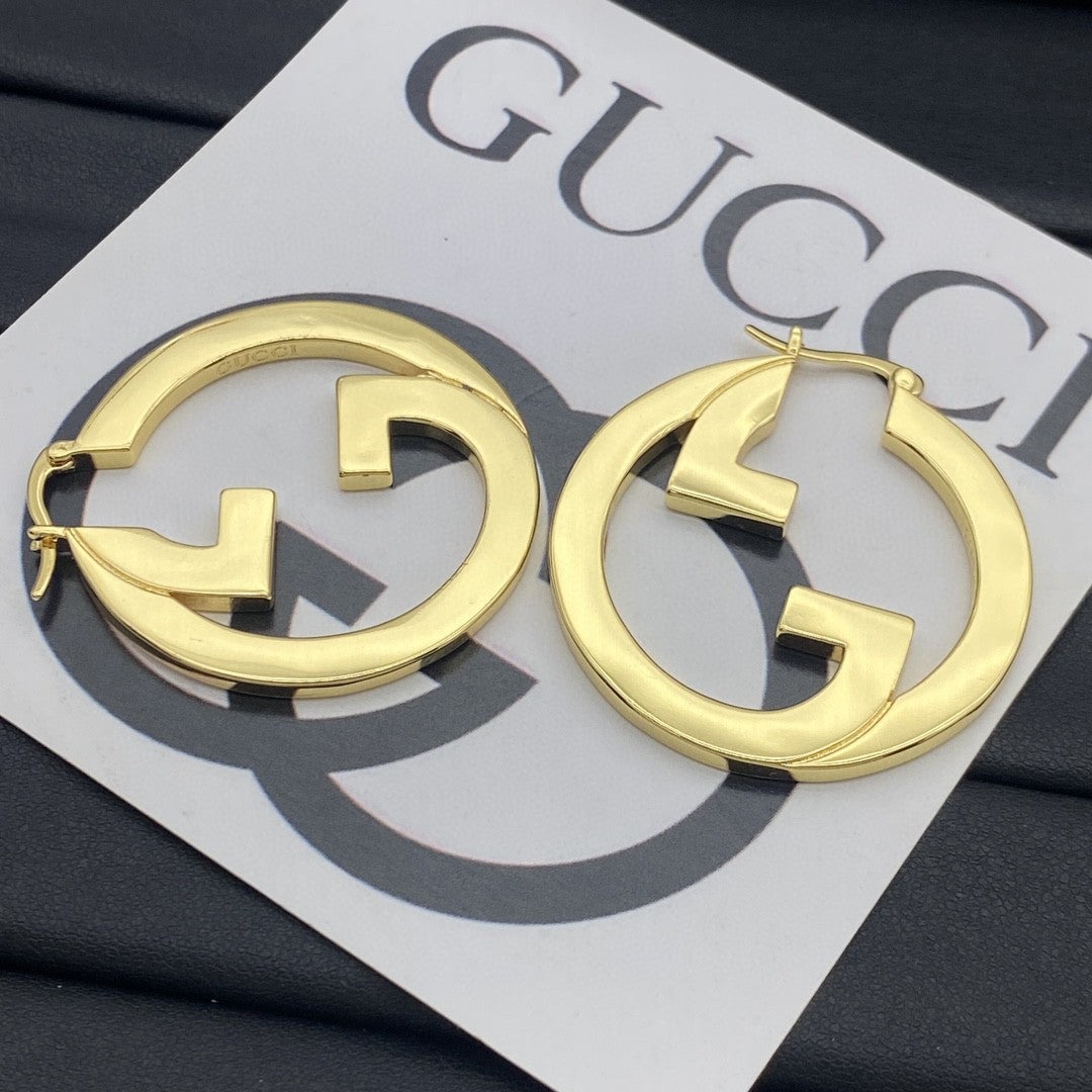 Fashionable 2-color Large Hoop Earrings