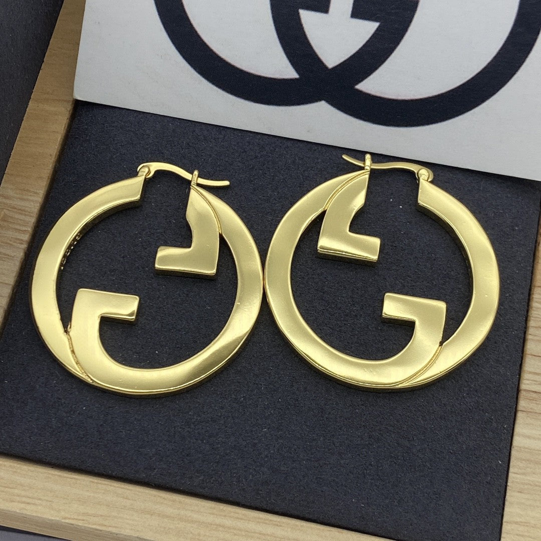 Fashionable 2-color Large Hoop Earrings