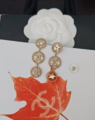 Fashionable diamond pendant earrings