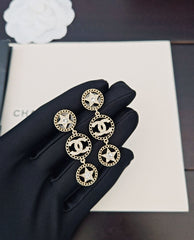 Fashionable diamond pendant earrings