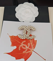 White Diamond Heart Wide Brooch