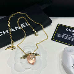 Peach Pendant Necklace