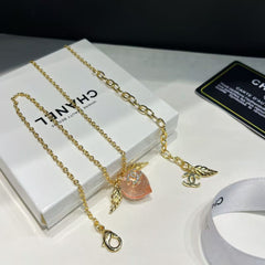 Peach Pendant Necklace
