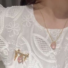 Peach Pendant Necklace