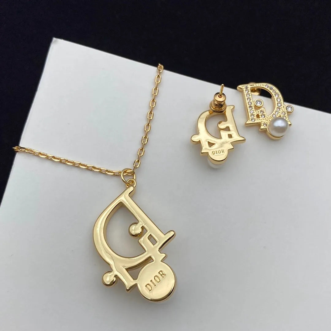 Pearl Earrings and Necklace Set