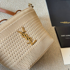 Fashion Raffia Gold Label Woven Small Bag