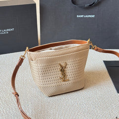 Fashion Raffia Gold Label Woven Small Bag
