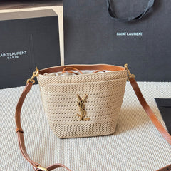 Fashion Raffia Gold Label Woven Small Bag
