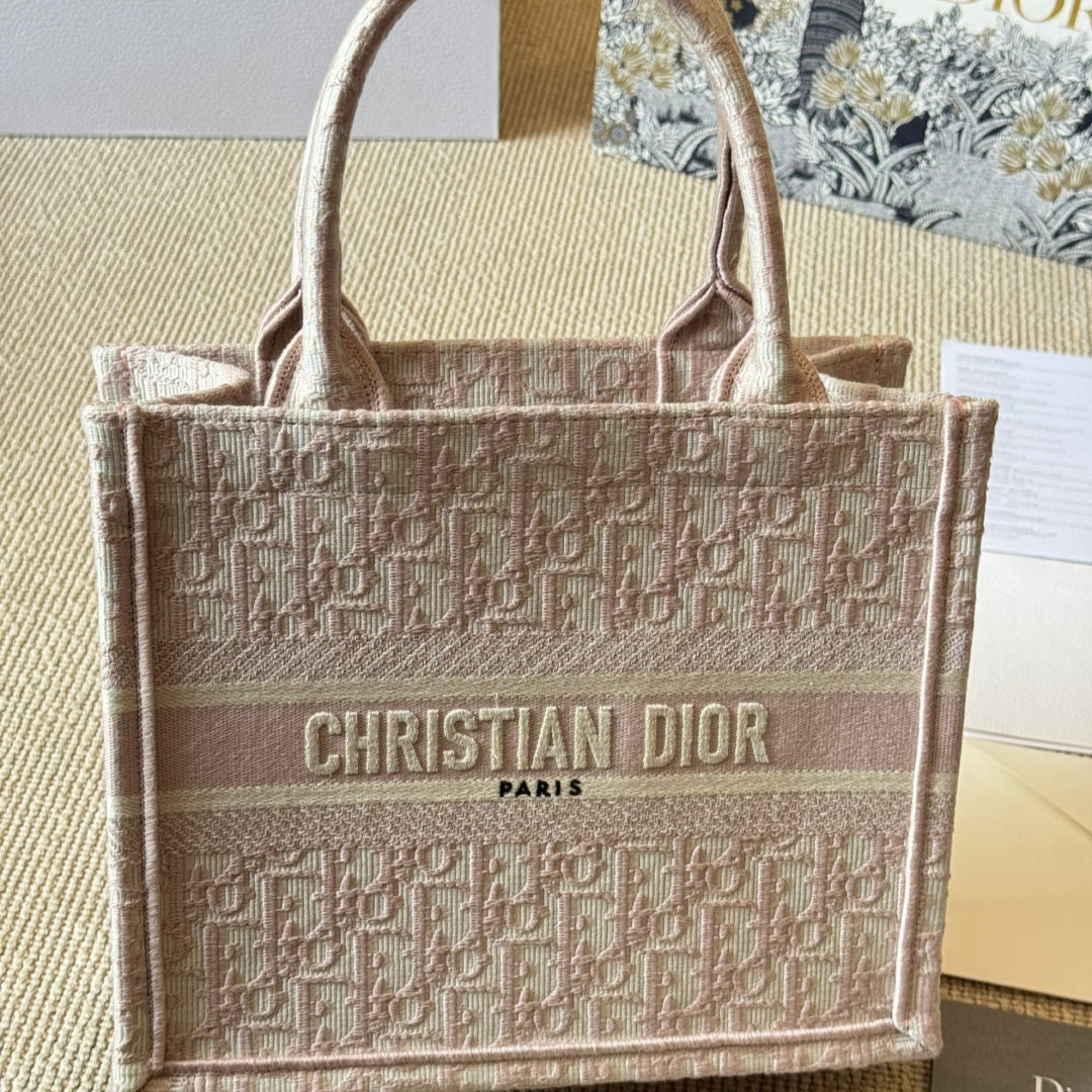 Pink Embroidered Tote